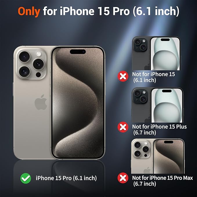 SUPFINE Magnetic for iPhone 15 Pro Case with Screen Protector (Compatible with MagSafe) (Military Grade Drop Protection) Translucent Matte Shockproof with Anti-Fingerprint Phone Case,Deep Blue