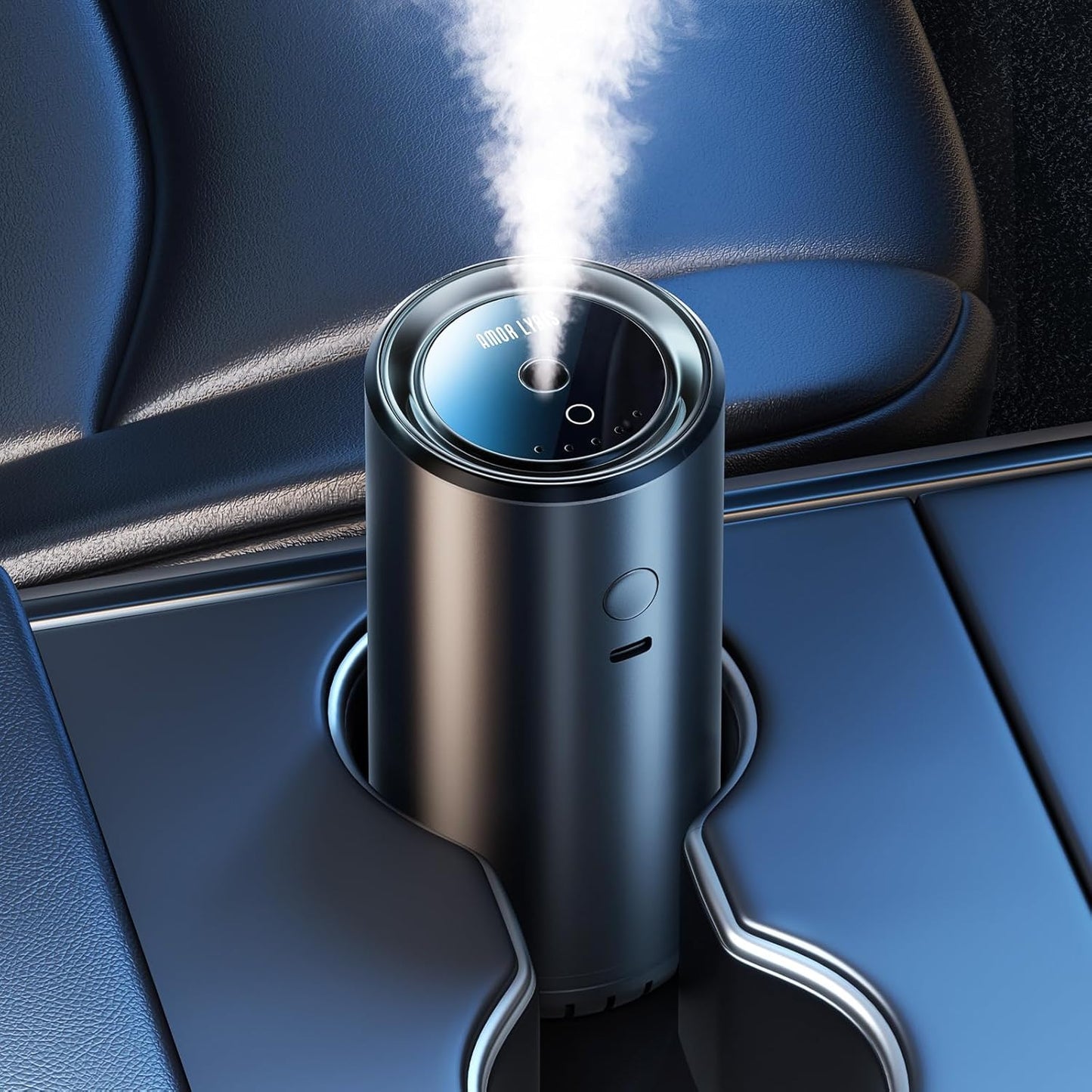 Smart Car Air Freshener Diffuser, Car Diffuser Air Fresheners Long Lasting with 100ml Capacity Essential Oil Last 6 Months, RGB Music Syncing Light, Auto On/Off, 5 Adjustable Car freshener, Sauvage