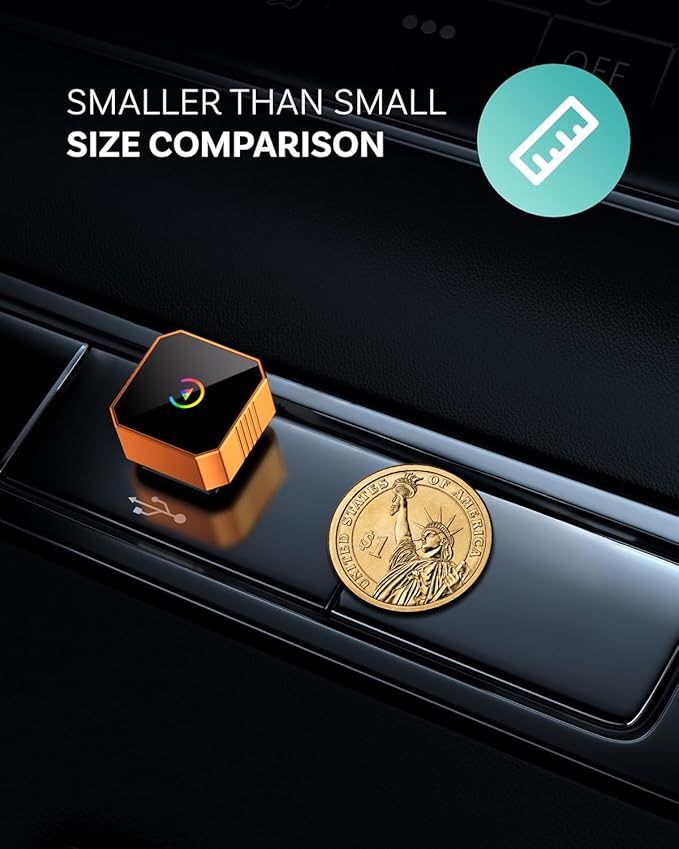 2026 Wireless CarPlay Adapter for iPhone ＆ Android Auto Mini Wired to Wireless Apple Car Play Adapter Plug & Play Compatible for iPhone iOS 10+ Android 11+ with After 2016 Cars