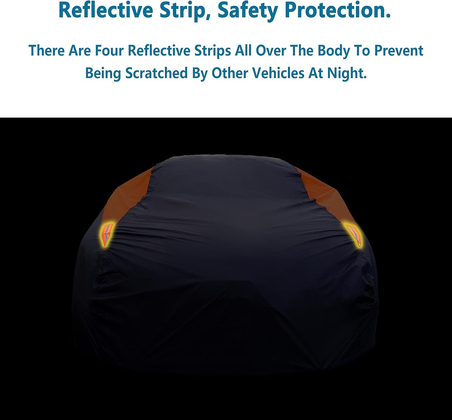MORNYRAY Waterproof Car Cover All Weather Snowproof UV Protection Windproof Outdoor Full car Cover, Universal Fit for Sedan (Orange, Fit Hatchback Length(Up to 173 inch)
