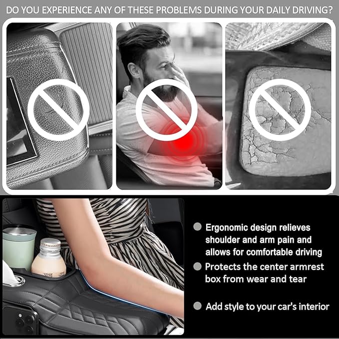 Car Armrest Cover for BMW M440i 2020 2021 2022 2023 2024 2025 2026, Center Console Cover Mat Armrest Seat Box Cover Cushion Console Pad Interior Accessories,C