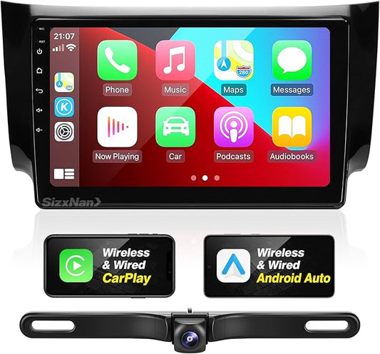 for Sentra Radio 2013-2018 Upgrade Compatible with Wireless Carplay Android Auto,Android Car Stereo Touchscreen Bluetooth Navigation GPS WiFi FM/AM Multimedia Player Backup Camera Head Unit