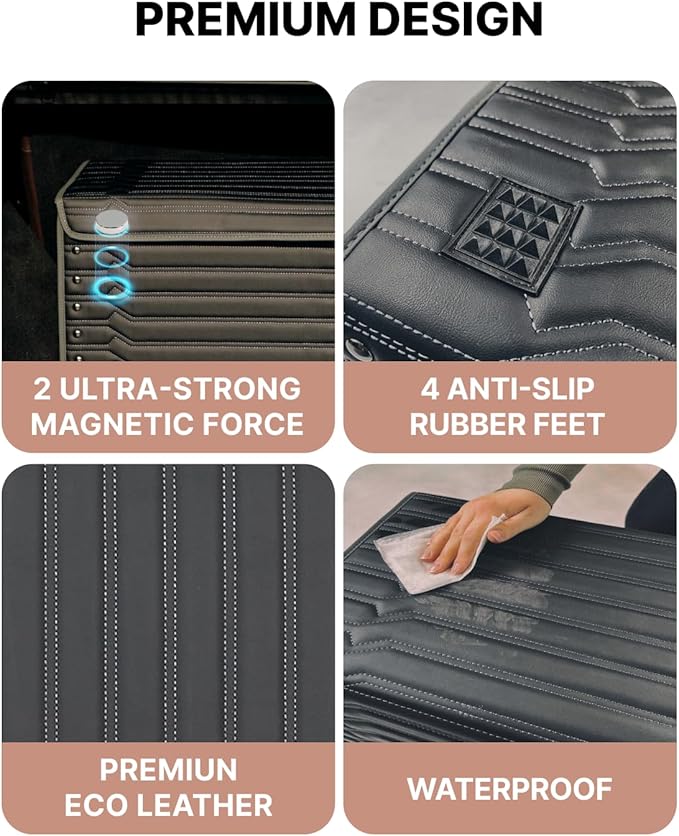 Owleys Car Trunk Organizer For Shoes - Storage Crate For SUV, Sedan Or Truck - Foldable Cargo Bin For Travel Gear & Sports Kits - Practical Holiday Gifts For Drivers (Highway 21.6 inch)