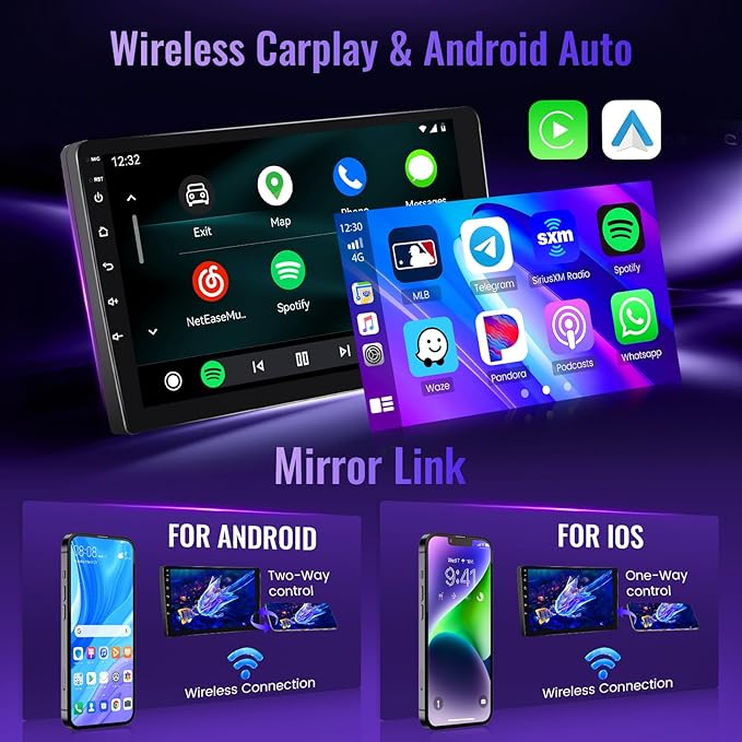 8-core 4G+64G Car Stereo for Toyota Corolla 2009-2013 with 9-Inch 1280P QLED Touchscreen 5G WiFi, Android Car Radio Carplay Android Auto BT5.1 DSP/Hi-Res Audio 5GWifi SWC GPS Backup Camera