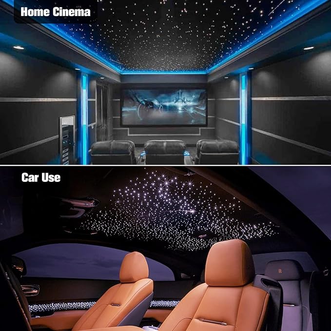 CHINLY 32W Twinkle 1000pcs 13.1ft 0.03in Starlight Headliner Fiber Optic Lights kit, Music Mode Bluetooth APP Control Remote, RGBW Star roof Lights for Star Headliner/Home Theater/Pool Ceiling