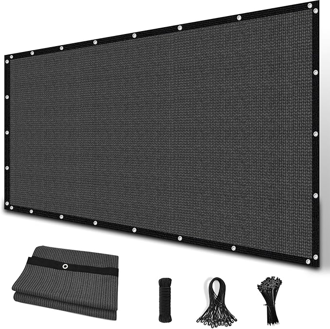 Amagenix 90% Sun Shade Cloth with Grommets, 10' x 10' Pergola Replacement Shade Cover Canopy Privacy Screen for Outdoor Patio Garden, Dark Gray (We Customized)