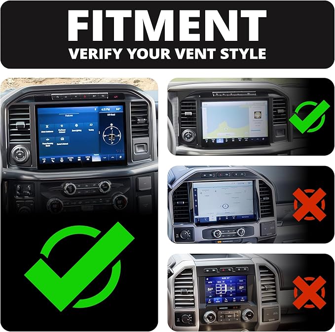 Tackform Link Vent Mount Magnetic Phone Holder - Compatible with MagSafe, BlueCruise, 2021-2025 Ford F150 & Raptor, 2023-2025 Ford Super Duty | Aluminum | 3.5" Arm | Black