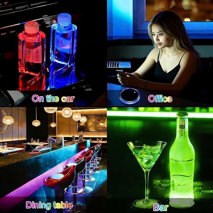 Spider Web LED Cup Holder Lights for Car,2Pcs LED Light Up Cup Holder Coasters with 7 Colors 3 Modes,Waterproof Interior Atmosphere Lamp,Car Decor Accessories Spider Gifts for Women Men