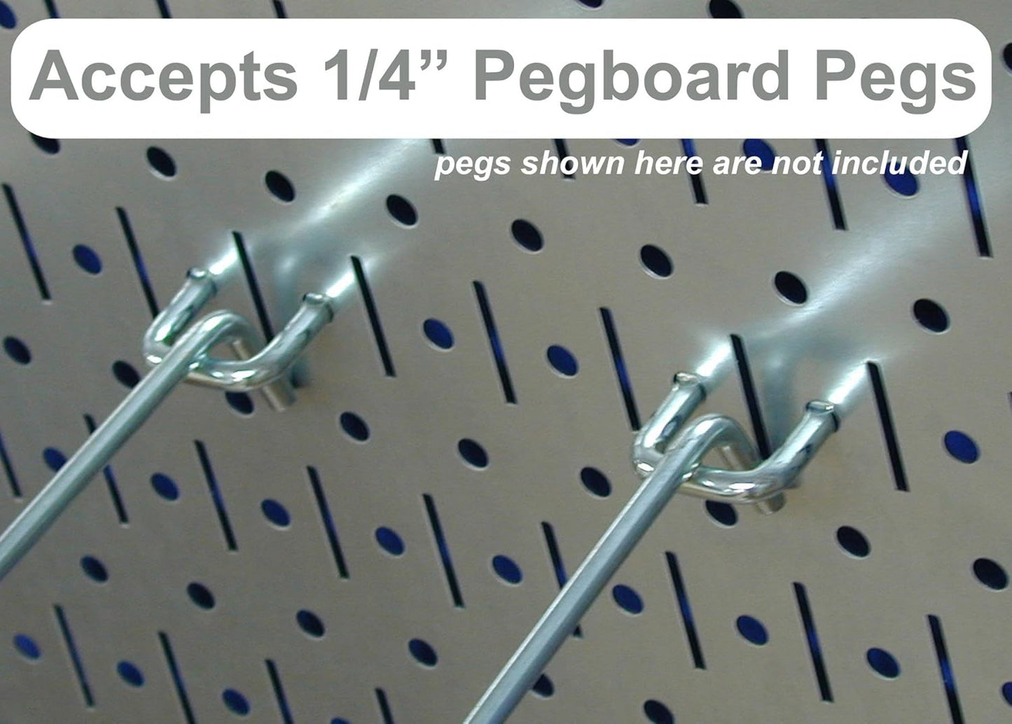 Wall Control Pegboard Organizer 4 ft. Metal Pegboard Standard Tool Storage Kit with Galvanized Toolboard and Blue Accessories