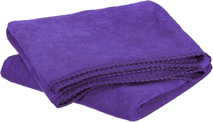 HARFINGTON 2 Pack Microfiber Cleaning Cloth, 30" x 14" Multi-Functional Cleaning Towels Reusable Absorbent Rags for Car Wash Kitchen Household Window Clean, Purple