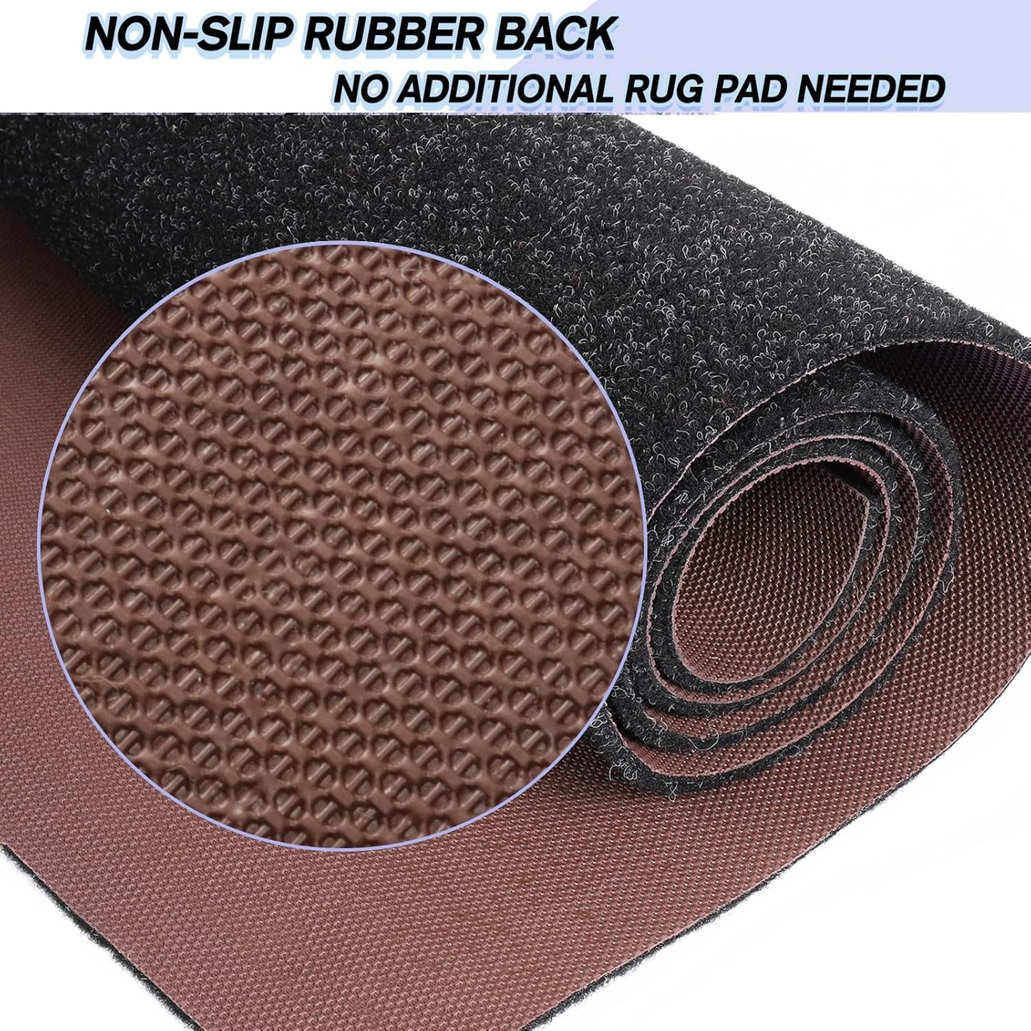 Custom Size Backed Non-Slip Area Rugs Runner, Easy Clean, Waterproof Runner Rugs for Hallway Entryway, Kitchen, Laundry, 4FT x 69FT, Black