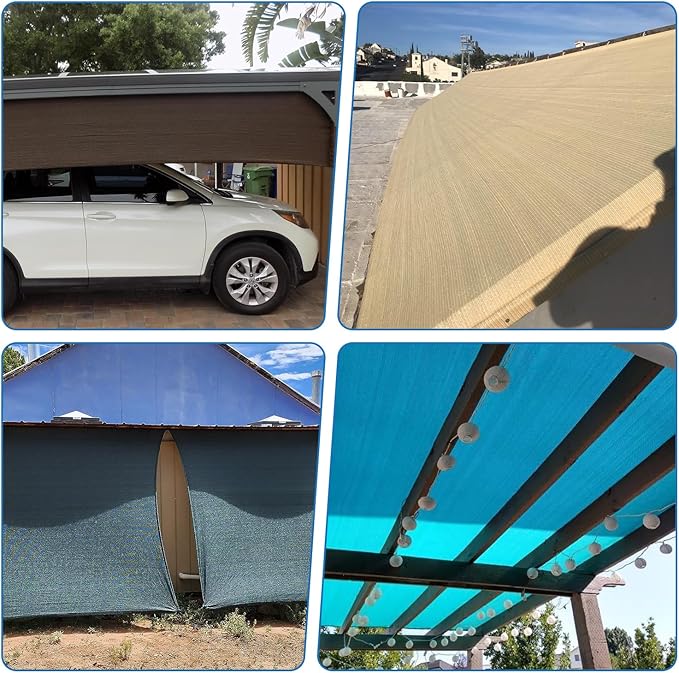 TANG Sun Shade Fabric Roll 8'x63' Shade Cloth for Garden Brown HDPE Mesh Shading Pergola Cover Replacement Canopy, 95% Blockage Sunshades for Outdoor Patio Backyard Plant