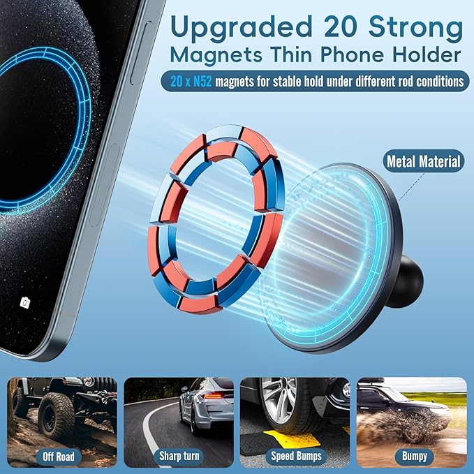 Kaishengyuan Magnetic Vent Phone Mount Compatible with 2015-2020 Ford F-150, 2017-2021 Super Duty & 2018-2021 Expedition, Car Full Metal Phone Holder Cradles Bracket Stand for All Smartphone