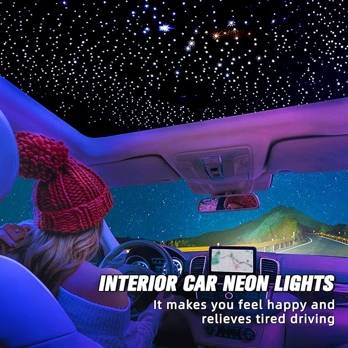 32W Starlight Headliner Kit, Star Lights for Car Roof&Home Decoration, Fiber Cable 1000pcs*0.03in*13.1ft RGBW Star Light Headliner with Bluetooth APP/Remote Control/Music Mode