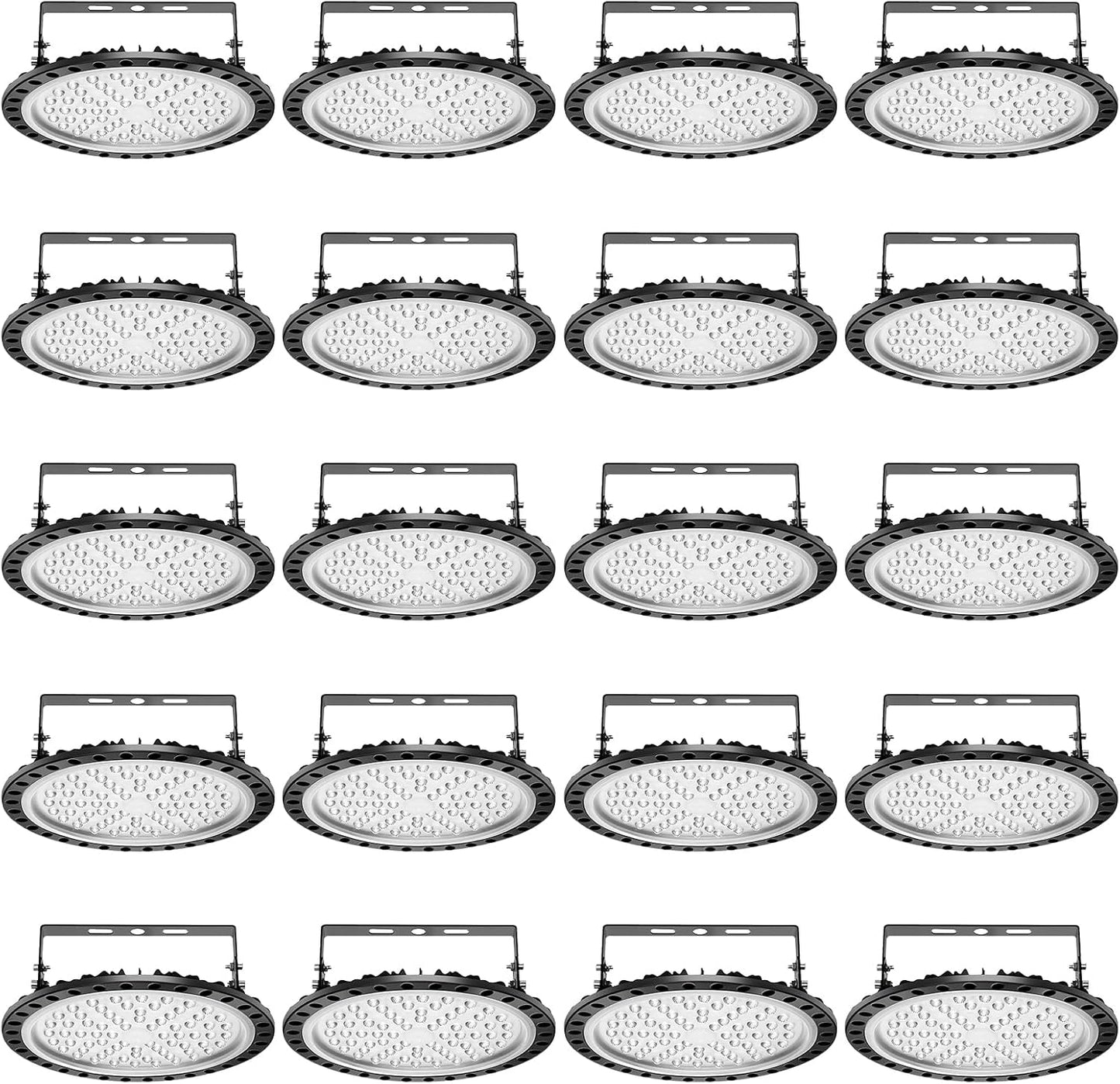 Viugreum High Bay LED Shop Lights, 300W UFO LED High Bay Light 30,000LM 120V LED High Bay Lights 5000K Daylight, Alternative to 1300W MH/HPS for Garage Workshop Barn Factory Warehouse - 20 Pack