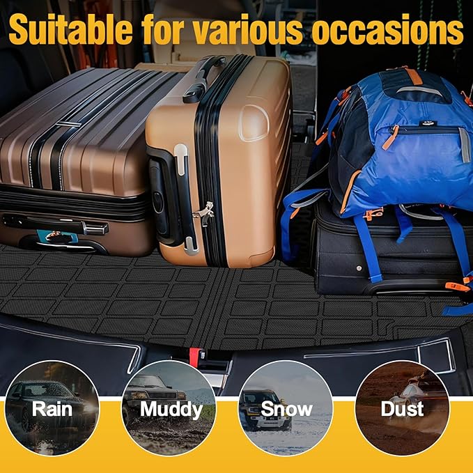 Trunk Liner Cargo Liners for 2012-2017 Chevrolet Equinox and GMC Terrain Rear Trunk Floor Mats 3D Boot Tray All-Weather TPE Black