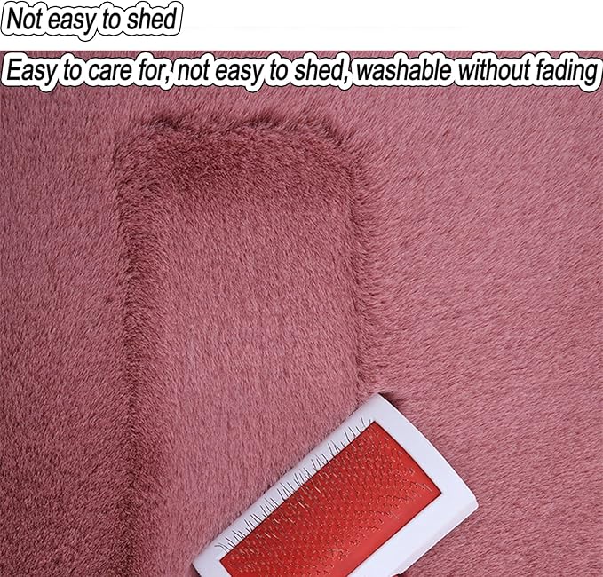 Plush Car Seat Cushion, Soft Warm Fuzzy Faux Rabbit Fur Fluffy Plush Auto Seat Cover Vehicle Car Front and Back Seat Protector Pad with Non-Slip Backing Cushion Interior Universal Fit (Purple2,3PCS)