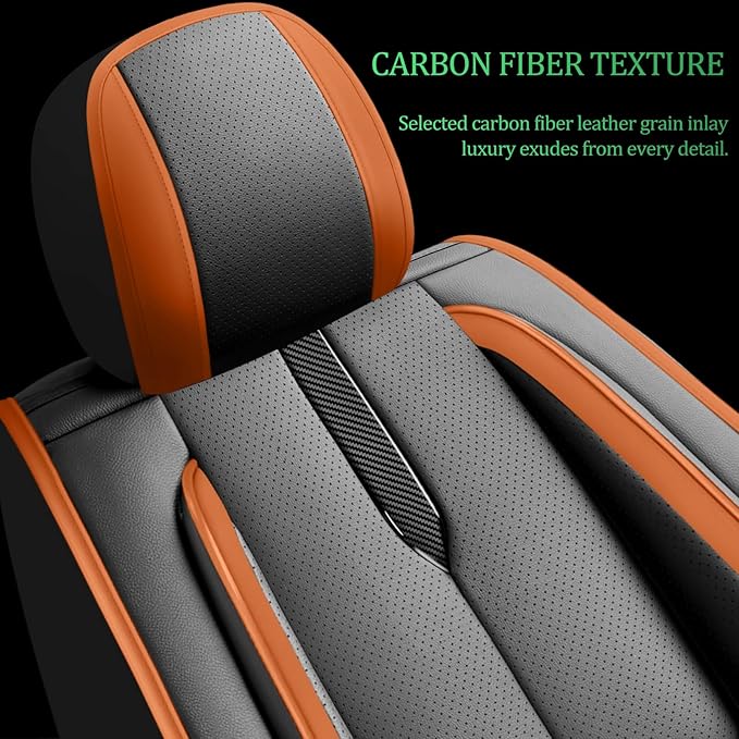 Fit HRV Car Seat Covers for Honda HR-V 2016-2024 2025 2026 - Upgraded Premium Waterproof & Breathable Leather, Airbag Compatible, All-Weather Seat Cushion Protector (2 Front/Black-Brown)