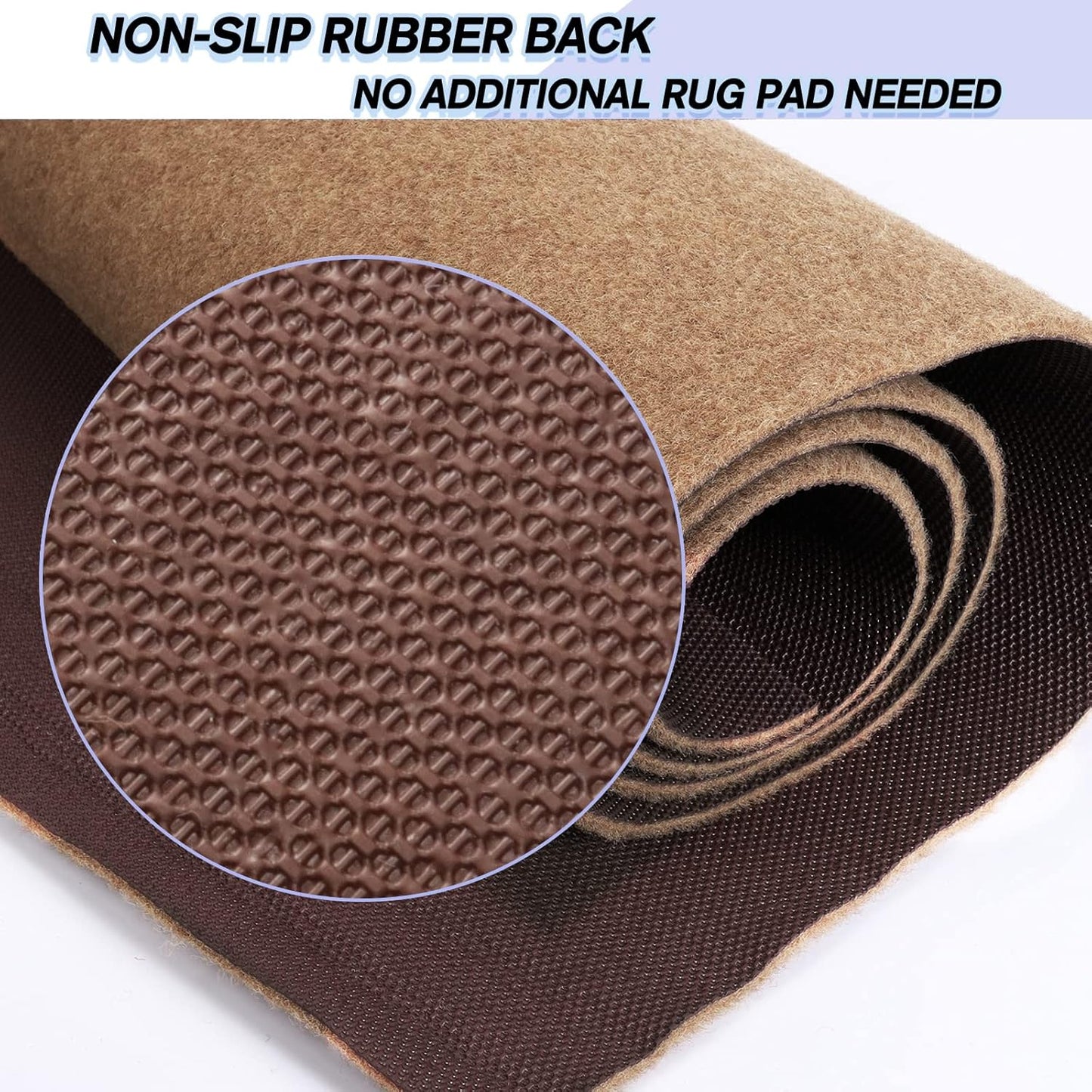 Custom Size Backed Non-Slip Area Rugs Runner, Easy Clean, Waterproof Runner Rugs for Hallway Entryway, Kitchen, Laundry, 3FT x 82FT, Beige