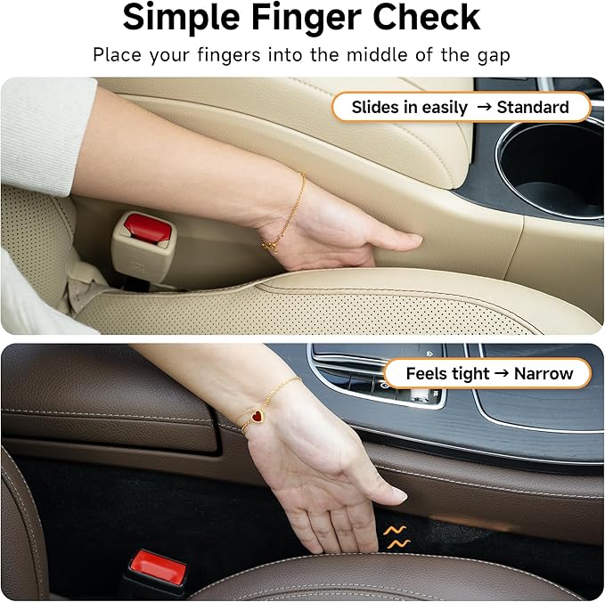 Givifive Car Seat Gap Filler Set of 2, 3IN1 Seat Side Gap Filler Plug with Storage Slot & Hook Function, Soft Foam Universal Fit Car SUV Truck Fill Gap Between Seats Console Organizer（Narrow Brown）