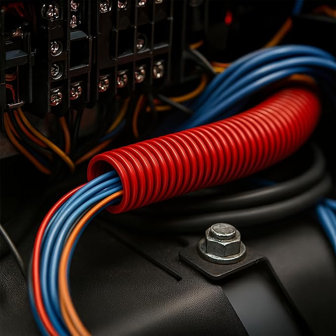 Electriduct Split Wire Loom Tubing Polyethylene Corrugated Flexible Conduit - 1" Nominal Size - 300 Feet - Blue