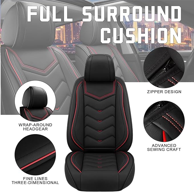 CTDS Car Seat Covers for Honda HR-V 2016-2026, Stylish Sport Seat Cover, Premium Nappa Leather Car Seat Cover. Automobile Seat Covers Sets.(Standard 5 Seats/Black)