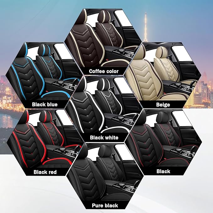 CTDS Car Seat Covers for Honda HR-V 2016-2026, Stylish Sport Seat Cover, Premium Nappa Leather Car Seat Cover. Automobile Seat Covers Sets.(Standard 5 Seats/Black)