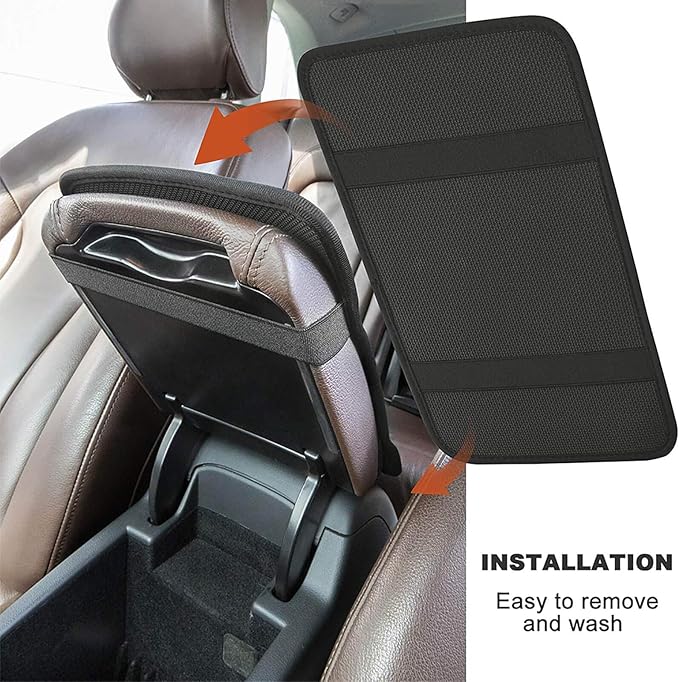 for Dark Gray Black Leopard Cheetah Print Car Handrail Box Cushion,Anti Slip Car Center Console Cover Universal Fit for Most Cars,Trucks and SUV