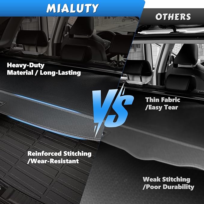 MIALUTY® Cargo Cover for 2023 2024 2025 Toyota BZ4X Retractable Trunk Cover BZ4X Accessories Anti-Peeping Anti-Theft Privacy Screen,Trunk Luggage Shield Shade Carbon Fiber Texture