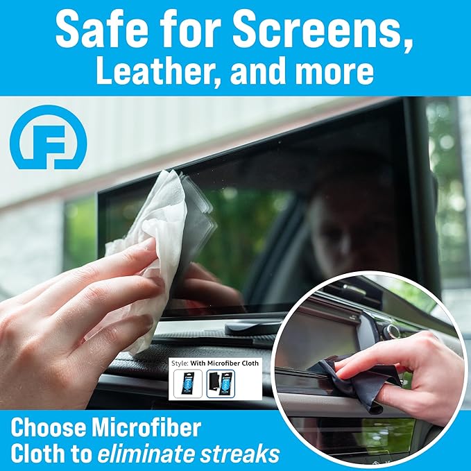 Fortress Car Interior Wipes (25 ct, Pack of 2) for Car Interior Cleaning, Dashboard, Seats, Detailing, and Steering Wheel [Travel Size] Skin-Safe Car Interior Cleaner Supplies