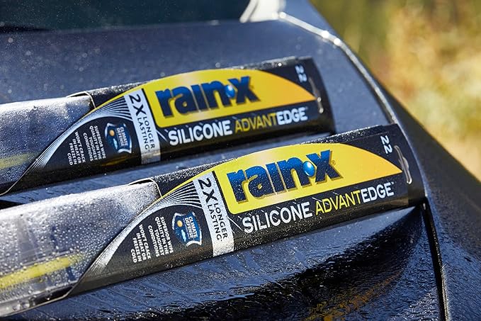 Rain-X Silicone AdvantEdge Wiper Blade 20" Windshield Wiper Blades Replacement, All-Weather Performance Lasts 2X Longer, Premium Beam, Installock Adapter for Easy Fit (Pack of 1)