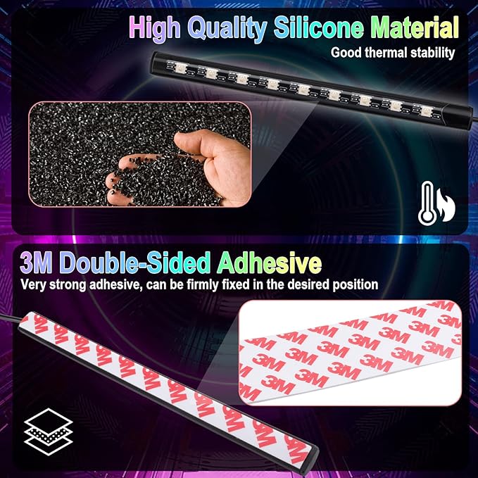 BFXM Car Interior Lights, 12V LED Strip Lights with Cigarette Lighter Adapter, Ambient Lighting Car Accessories, App & Remote Control Music Sync Color Change Lights for Truck Car Decor (36LED Beads)