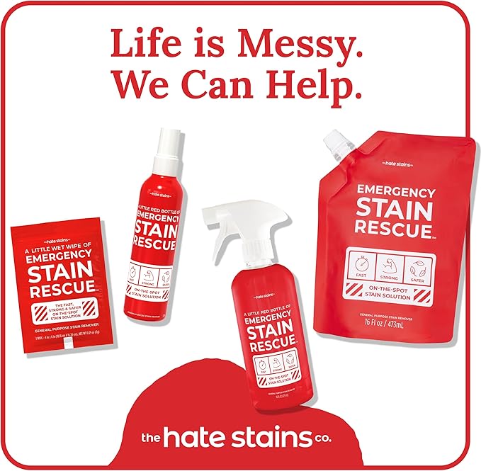 Emergency Stain Rescue Stain Remover Spray - Emergency Stain Spray for Laundry & Carpet - Upholstery & Fabric Treater - No Added Phosphates Wine & Coffee Spot Treatment - 3-Pack 4 Fl Oz Unscented