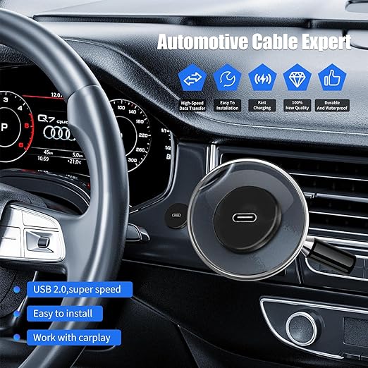 Single Port USB C 2.0 Male to USB C 2.0 Female Extension Cable,Flush Mount Waterproof Panel Cable for Car,Truck,Boat,Motorcycle Dashboard 3.3ft