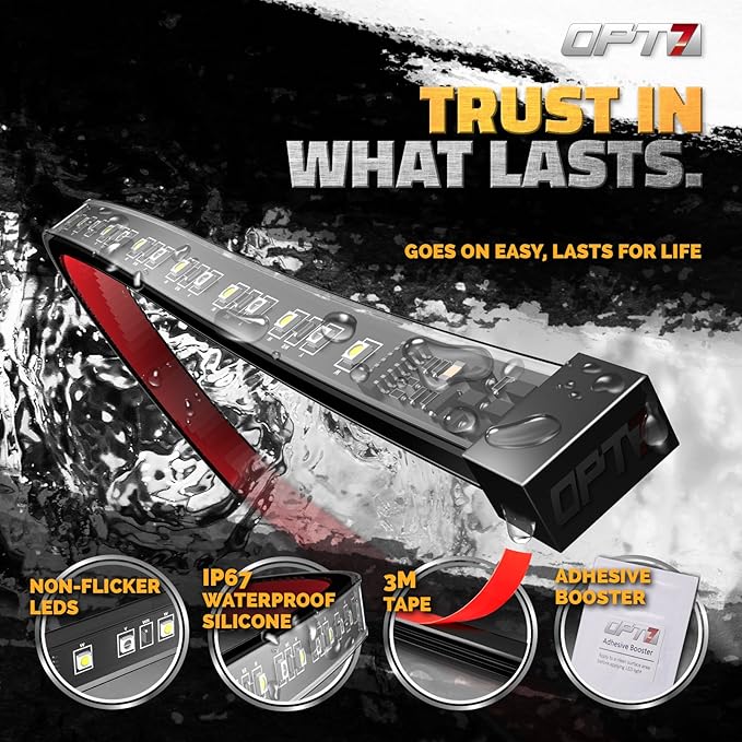 OPT7 Sidekick 86" Running Board Lights 2PCS LED Strips w/Sequential Amber Turn Signal Side Marker, DRL, White Courtesy Light for Extended Crew Cab Pickup - Truck Decorations