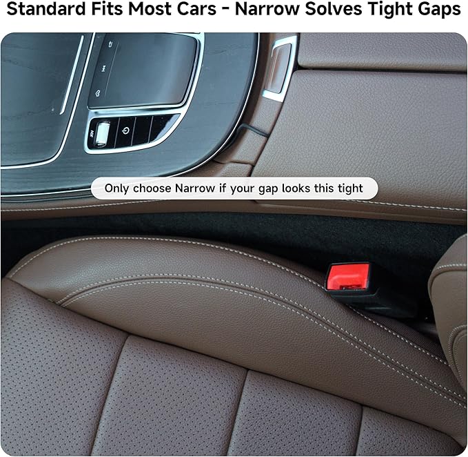 Givifive Car Seat Gap Filler Set of 2, 3IN1 Seat Side Gap Filler Plug with Storage Slot & Hook Function, Soft Foam Universal Fit Car SUV Truck Fill Gap Between Seats Console Organizer（Standard Red）