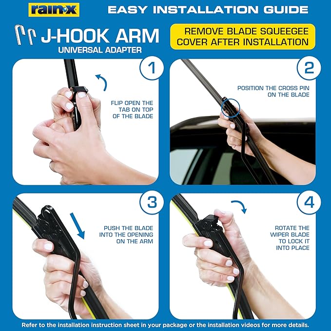 Rain-X Silicone AdvantEdge Wiper Blade 20" Windshield Wiper Blades Replacement, All-Weather Performance Lasts 2X Longer, Premium Beam, Installock Adapter for Easy Fit (Pack of 1)