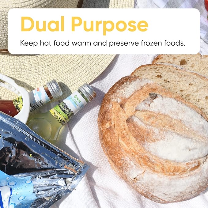Superio Hot and Cold Insulated Bags for Food Delivery, Grocery Shopping Bags, Food Storage for Hot and Frozen Food for Travel, Disposable Cooler Bag, Reinforced Thermal Lunch Bag (1, 13.5"x17.5")