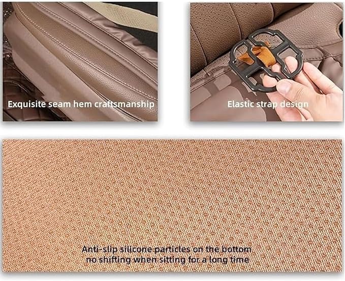 Car Seat Cushion for Porsche Macan 2015-2025-pr, Breathable Non-Slip Driver Seat Pad Ergonomic Memory Foam for Long Driving Car Office,B/3Pcs-White