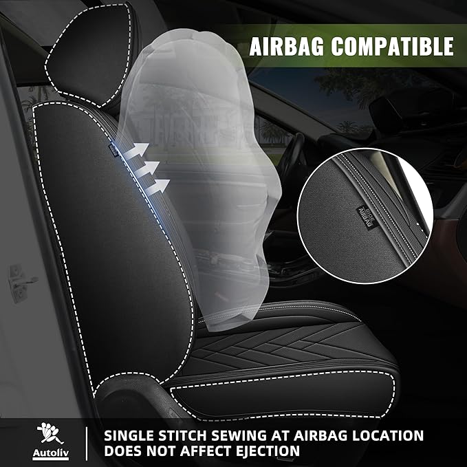 AOMSAZTO Car Seat Covers Full Set Fit for Nissan Murano 2011-2025 2026 Waterproof Faux Leather Car Seat Cushions Automotive 5 Seat Covers Set（Black）
