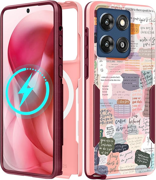 for Moto G Stylus 2025 Case - Compatible with MagSafe Women Cute Girls Magnetic Phone Cover Girly Kawaii Unique Pretty Heavy Duty Shockproof Design for Motorola Moto G Stylus 5G 2025 Cases