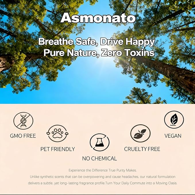 Car Air Freshener-The Original Wood Air Freshener for Visor Clip - Long Lasting Car Odor Eliminator and Scent Diffuser for Cabin, Truck & SUV-Includes 1 Metal Clips-Teak