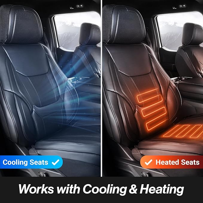 Coverland Custom Fit Car Seat Covers for SUV Compatible with [2007-2014 Toyota FJ Cruiser] Premium Car Seat Cover Water Resistant Leather Non-Slip Interior Protector [Full Set Black - Size Chart X90]