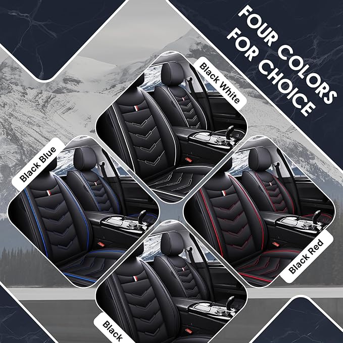 Car Seat Cover 8 Seats for Hyundai Palisade 2020-2025, Durable Wear Resistant Waterproof Sport Seat Cover, Breathable No Odor Premium Leather Vehicle Seat Covers.(Standard,Black Blue)