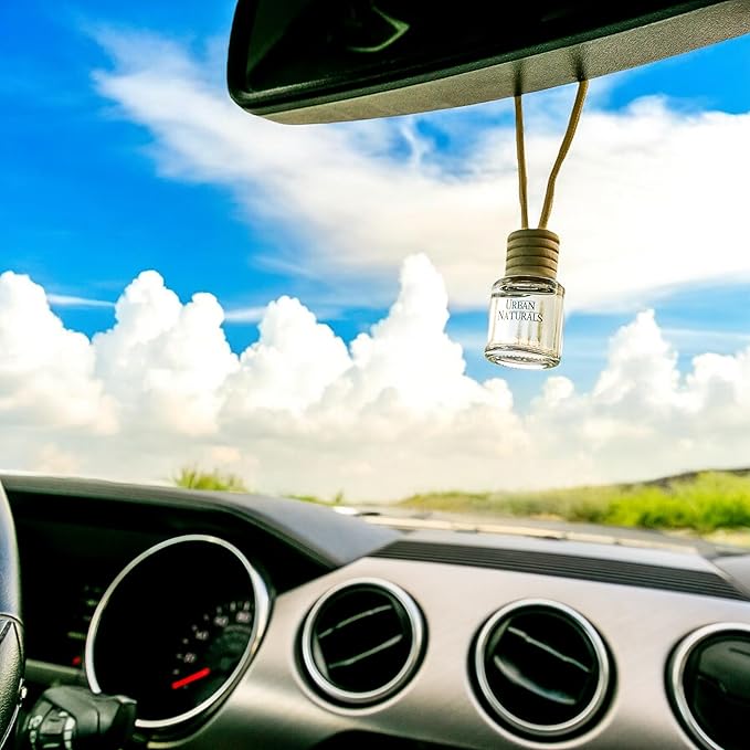 Urban Naturals Car Air Freshener Hanging + Vent Clip, Vanilla Toasted Macadamia '71 Scent Diffuser, Long Lasting Car Fresheners Made in USA, Auto Accessories for women (3 Pack)