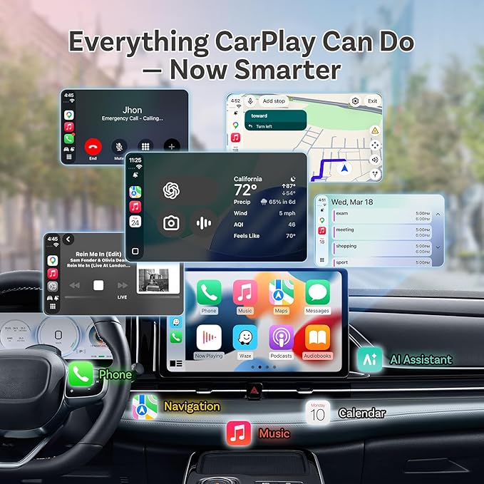 OTTOCAST 2026 New Mini Slim [USB C], 2-in-1 Wireless CarPlay Adapter & Android Auto Adapter, Plug & Play, 5s Auto-Connect Wireless Carplay Dongle for Factory Wired Cars, iPhone & Android Orange