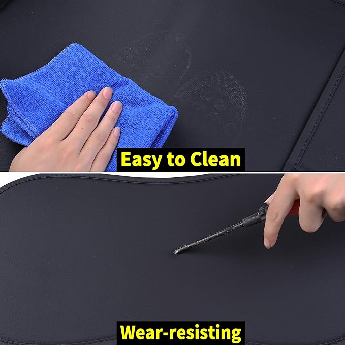 Aierxuan Car Seat Covers Full Set Universal Fit for Honda Civic Accord CRV, Toyota Camry Prius Rav4 Corolla, Kia, Lexus, Nissan, Mazda, Jeep Cherokee and Most Cars, with Waterproof Leather (Black)