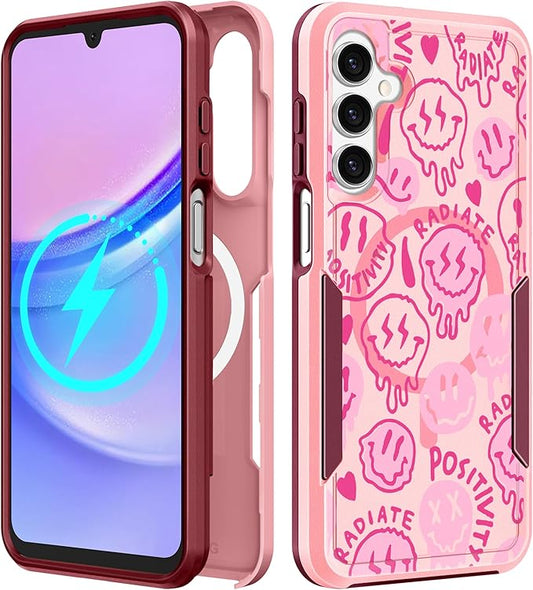 for Samsung Galaxy A14 5G Phone Case - Compatible with MagSafe Women Girls Cute Magnetic Protective Cover Girly Unique Fashion Heavy Duty Shockproof Design for Samsung Galaxy A14 5G Cases
