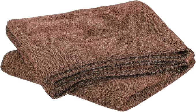 HARFINGTON 2 Pack Microfiber Cleaning Cloth, 28" x 12" Multi-Functional Cleaning Towels Reusable Absorbent Rags for Car Wash Kitchen Household Window Clean, Brown