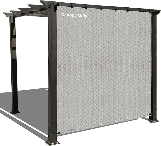 Alion Home Sun Shade Privacy Panel with Grommets and Hems on 4 Sides for Patio, Awning, Window, Pergola or Gazebo - Smoke Tan(14' X 6')